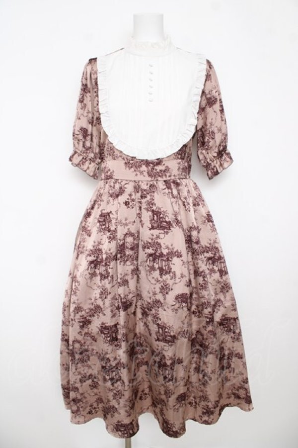 画像1: m petit by misako / トワルドジュイワンピース  ピンク Y-26-03-06-199-LO-OP-SZ-ZY (1)