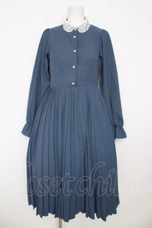 画像: m petit by misako / AM*レースエリプリーツワンピース  青 Y-26-03-06-200-LO-OP-SZ-ZY