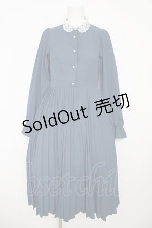 画像: m petit by misako / AM*レースエリプリーツワンピース  青 Y-26-03-06-200-LO-OP-SZ-ZY
