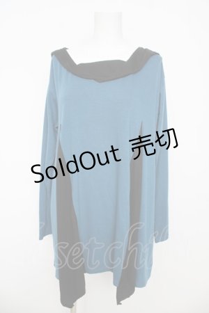 画像: ALGONQUINS / セーラーカラーバイカラーチュニック F ブルー/ブラック Y-26-03-06-207-AL-OP-SZ-ZI