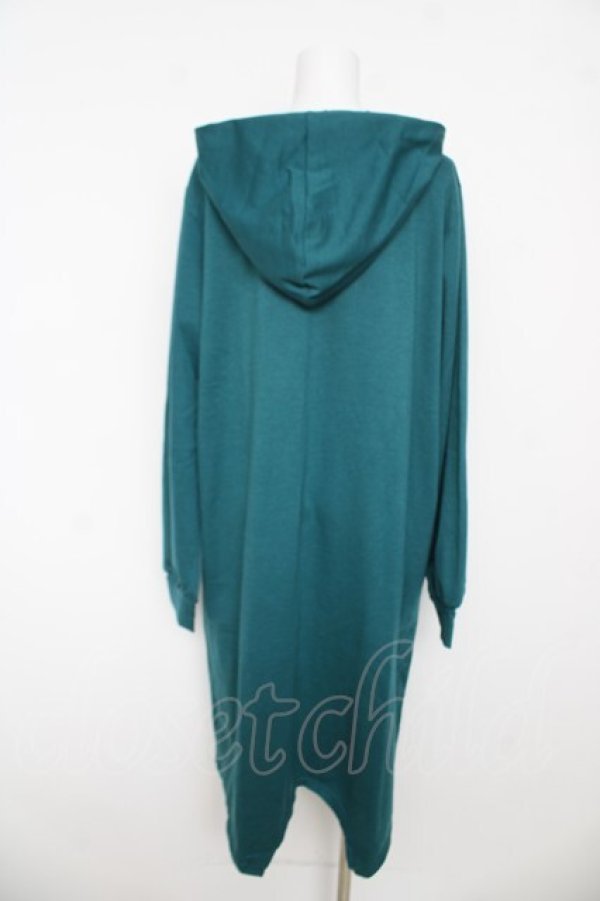 画像2: ALGONQUINS / クラウン羽刺繍パーカーワンピース F グリーン Y-26-03-06-208-AL-OP-SZ-ZY (2)