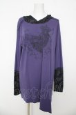 画像1: ALGONQUINS / プリント耳フードロングトップス F パープル/ブラック Y-26-03-06-209-AL-TO-SZ-ZY (1)