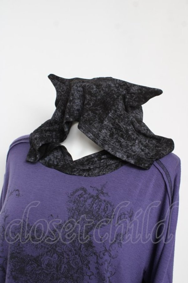 画像3: ALGONQUINS / プリント耳フードロングトップス F パープル/ブラック Y-26-03-06-209-AL-TO-SZ-ZY (3)