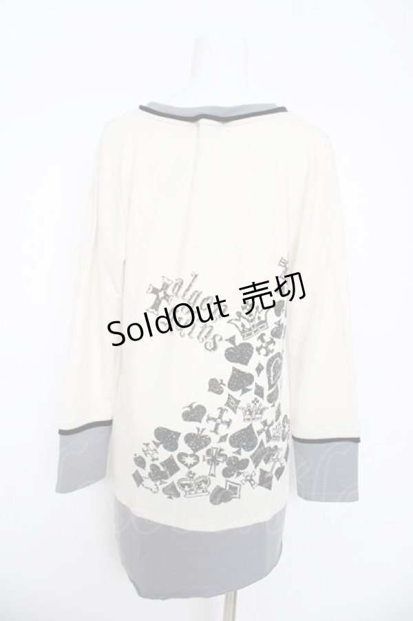 画像2: ALGONQUINS / トランプptロングカーディガン F アイボリー/グレー Y-26-03-06-210-AL-TO-SZ-ZY (2)