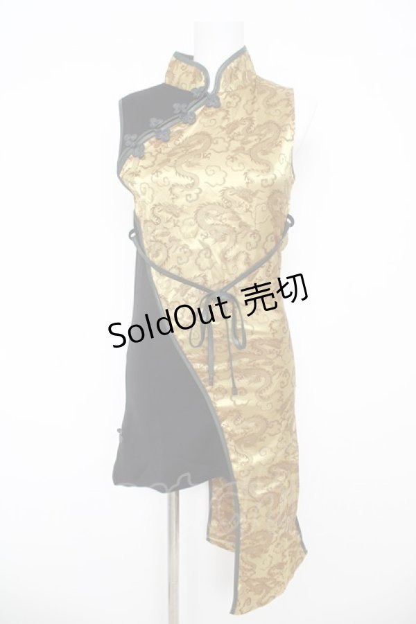 画像1: Qutie Frash / チャイナアシメチュニック  イエロー Y-26-03-06-215-QU-OP-SZ-ZY (1)