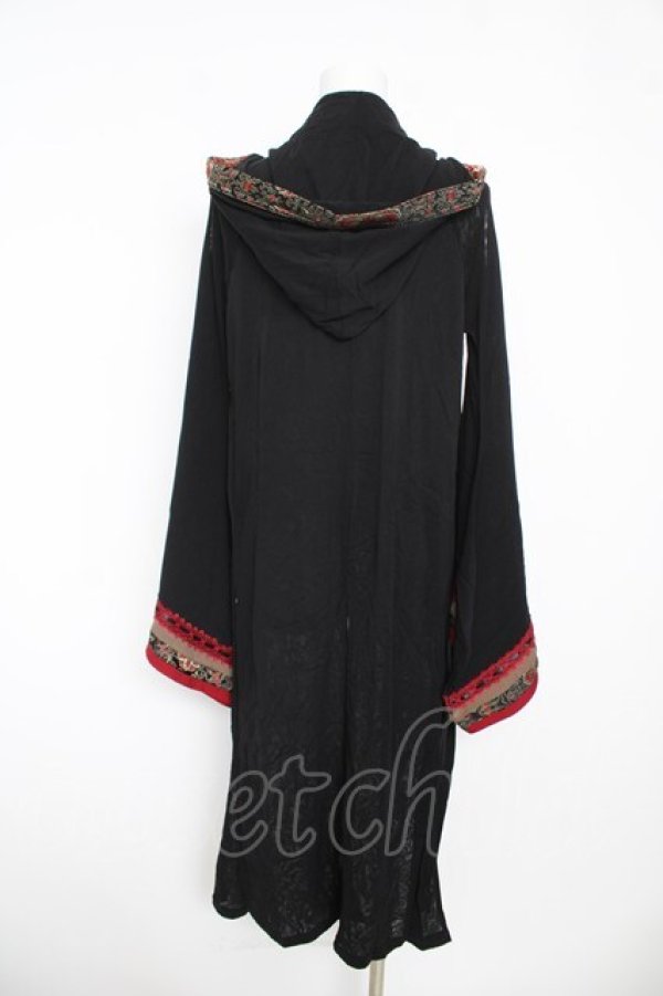 画像2: Ozz oneste / 番傘刺繍着物袖フードカーディガン  黒 Y-26-03-06-216-OO-TO-SZ-ZY (2)