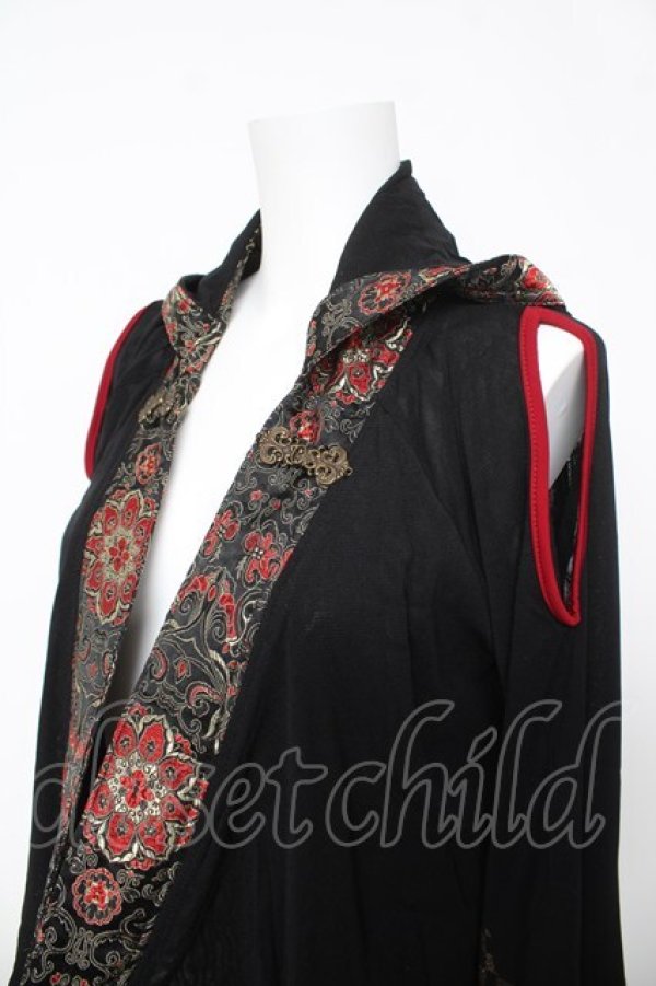 画像3: Ozz oneste / 番傘刺繍着物袖フードカーディガン  黒 Y-26-03-06-216-OO-TO-SZ-ZY (3)