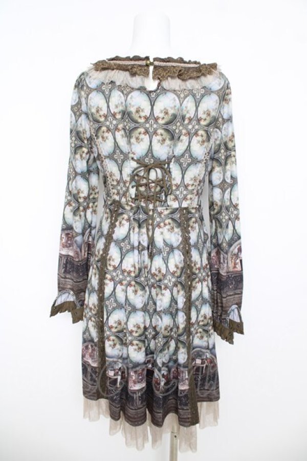 画像2: Ozz oneste / 天使柄ワンピース  カーキ Y-26-03-06-219-OO-OP-SZ-ZY (2)