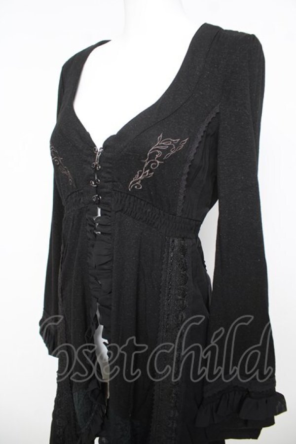 画像3: OZZ ANGELO / 縦レースフリルロングボレロ  黒 Y-26-03-06-220-OO-TO-SZ-ZY (3)