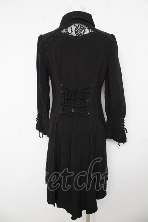 画像2: Ozz oneste / レースフリルシャツワンピース  黒 Y-26-03-06-224-OO-JA-SZ-ZY (2)