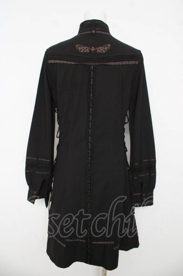 画像2: OZZ ANGELO / サイドレースアップシャツワンピース  黒 Y-26-03-06-225-OO-OP-SZ-ZY (2)