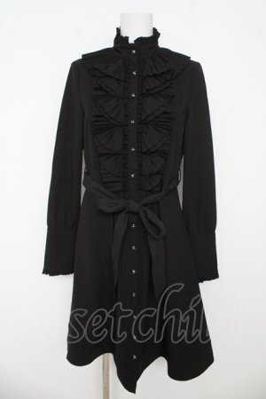 画像: Rozen Kavalier / プリーツフリルシャツワンピース  黒 Y-26-03-06-226-OO-OP-SZ-ZY