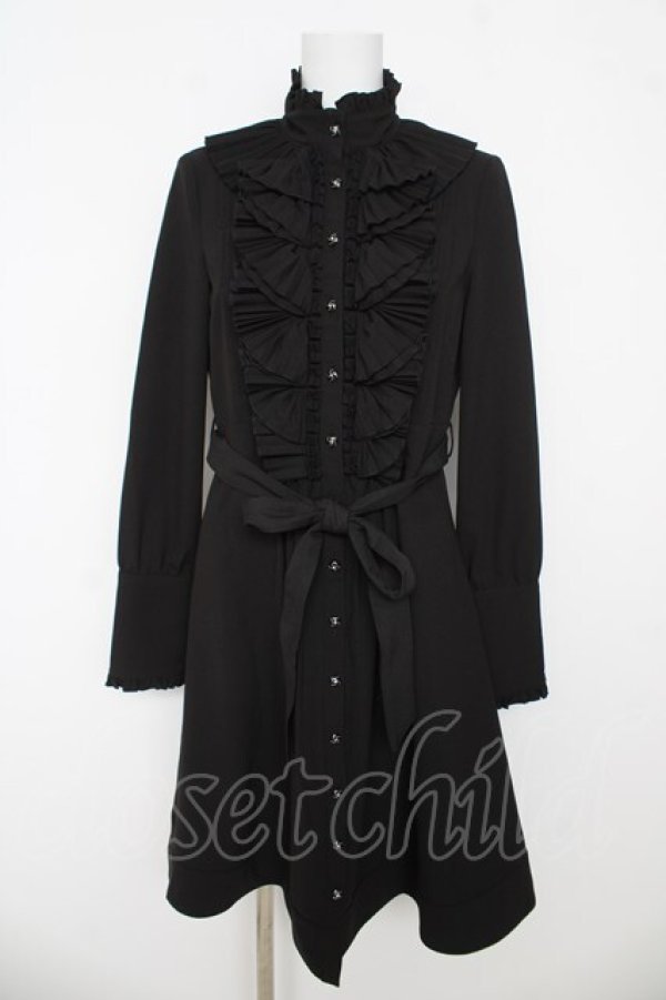 画像1: Rozen Kavalier / プリーツフリルシャツワンピース  黒 Y-26-03-06-226-OO-OP-SZ-ZY (1)