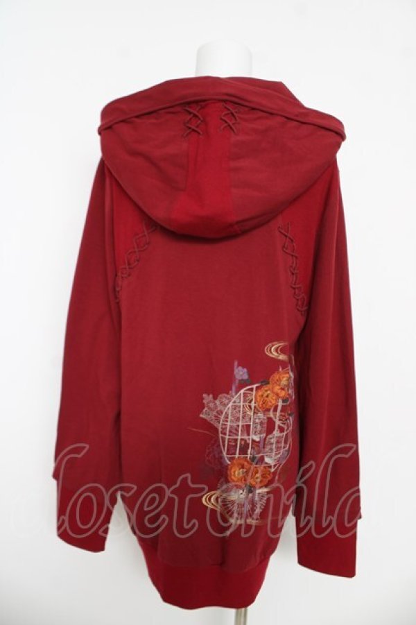 画像2: Ozz oneste / 彼彼岸刀刺繍パーカー  赤 Y-26-03-06-227-OO-TO-SZ-ZY (2)