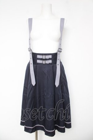 画像: axes femme POETIQUE / ガーターデザインサス付スカート  紺 Y-26-03-06-228-AX-SK-SZ-ZY