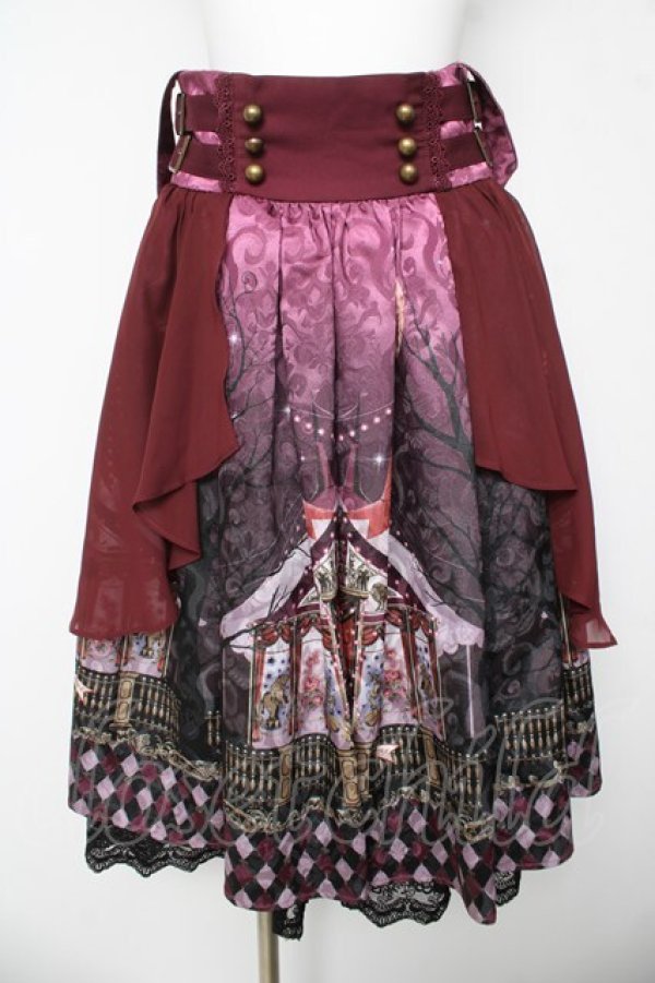 画像1: axes femme kawaii / シルクノクターンスカート M ワイン Y-26-03-06-231-AX-SK-SZ-ZY (1)