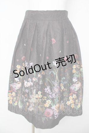 画像: axes femme / 花プリントジャガードスカート  黒 Y-26-03-06-238-AX-SK-SZ-ZY