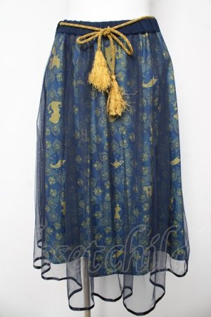 画像: axes femme POETIQUE / Disneyアラジンスカート  紺 Y-26-03-06-239-AX-SK-SZ-ZY