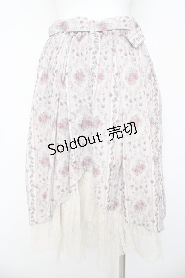 画像2: axes femme / バラ×ストライプ柄スカート  ピンク Y-26-03-06-242-AX-OP-SZ-ZY (2)