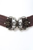 画像1: axes femme / ビジューモチーフゴムベルト  ブラウン Y-26-03-06-030-AX-BL-SZ-ZY (1)