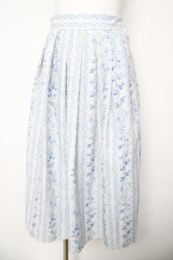 画像1: an another angelus / ストライプアンティークローズ柄スカート F オフ/ブルー Y-26-03-06-247-CA-SK-SZ-ZY (1)