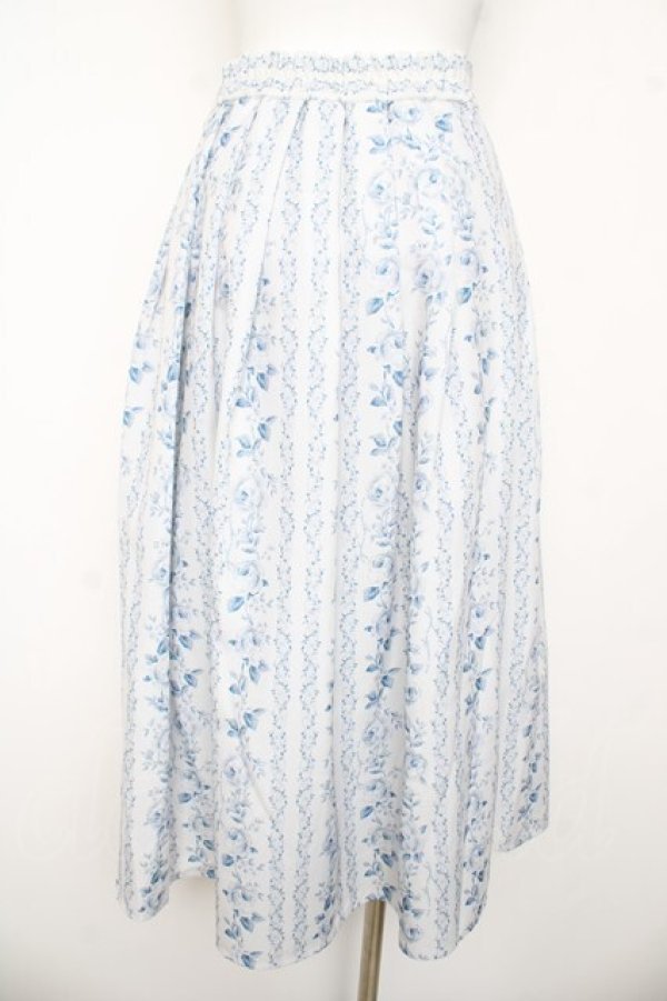 画像2: an another angelus / ストライプアンティークローズ柄スカート F オフ/ブルー Y-26-03-06-247-CA-SK-SZ-ZY (2)