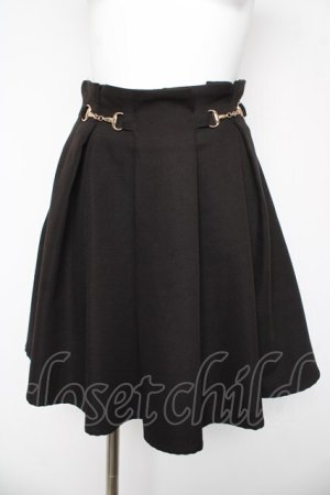 画像: evelyn / ビット付きプリーツスカート  黒 Y-26-03-06-249-LO-SK-SZ-ZY