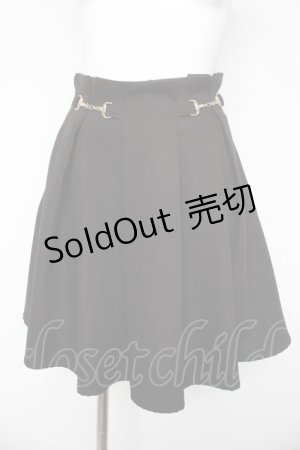 画像: evelyn / ビット付きプリーツスカート  黒 Y-26-03-06-249-LO-SK-SZ-ZY