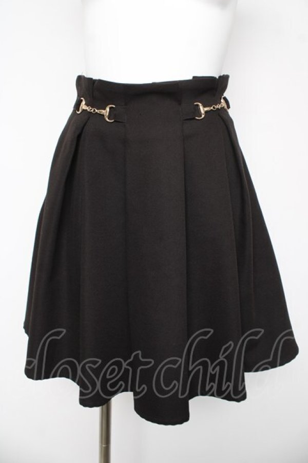 画像1: evelyn / ビット付きプリーツスカート  黒 Y-26-03-06-249-LO-SK-SZ-ZY (1)