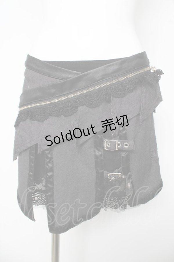 画像1: Ozz Croce / 2連ベルトフラップスカート  黒 Y-26-03-06-250-OO-SK-SZ-ZY (1)