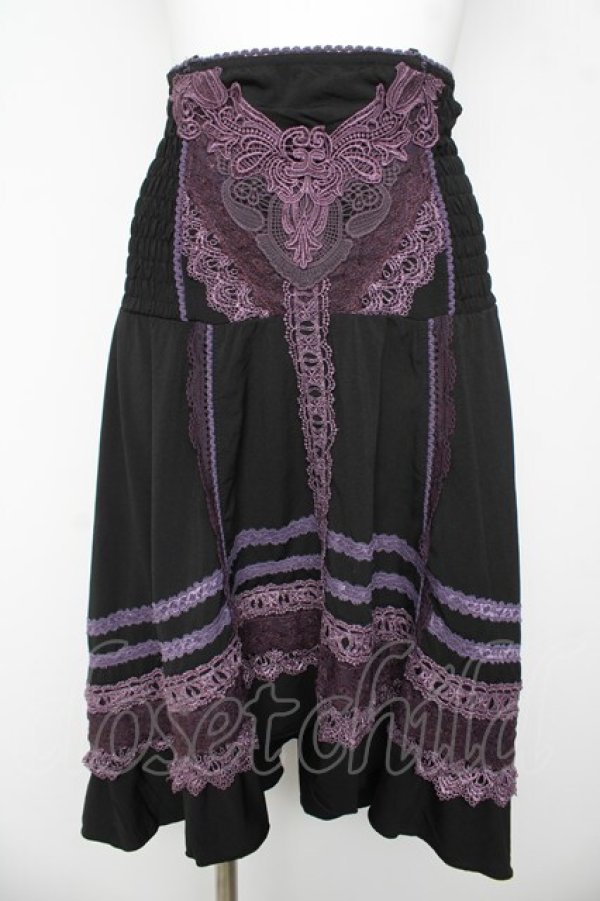 画像1: OZZ ANGELO / レースラインフィッシュテールスカート  黒/紫 Y-26-03-06-252-OO-SK-SZ-ZY (1)
