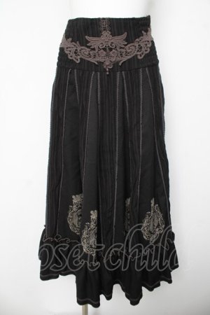 画像: Ozz oneste / 天使フレームシャーリングロングスカート  黒 Y-26-03-06-254-OO-SK-SZ-ZY