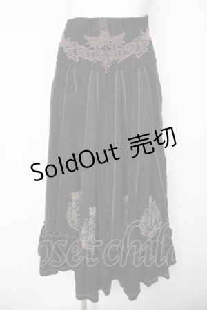 画像: Ozz oneste / 天使フレームシャーリングロングスカート  黒 Y-26-03-06-254-OO-SK-SZ-ZY