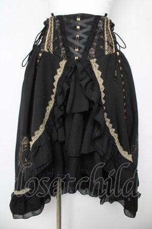 画像: Ozz oneste / Celebration of Rose ロココスカート  黒/ゴールド Y-26-03-06-258-OO-SK-SZ-ZY