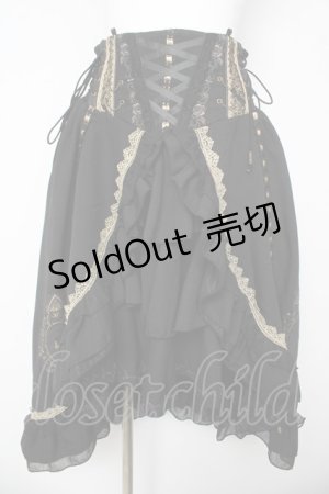 画像: Ozz oneste / Celebration of Rose ロココスカート  黒/ゴールド Y-26-03-06-258-OO-SK-SZ-ZY