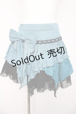 画像: ALGONQUINS / 変形レイヤードスカート F ブルー/ブラック Y-26-03-06-263-AL-SK-SZ-ZY