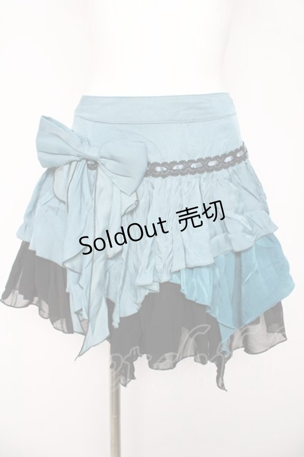 画像1: ALGONQUINS / 変形レイヤードスカート F ブルー/ブラック Y-26-03-06-263-AL-SK-SZ-ZY (1)