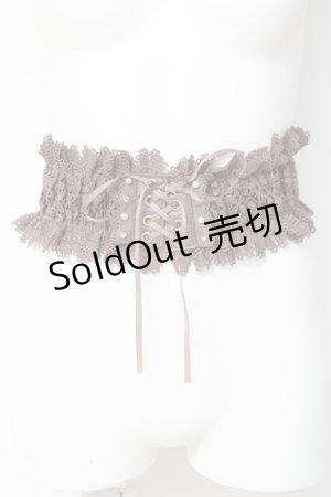 画像: axes femme / レース編み上げゴムベルト  ブラウン Y-26-03-06-032-AX-ZA-SZ-ZY