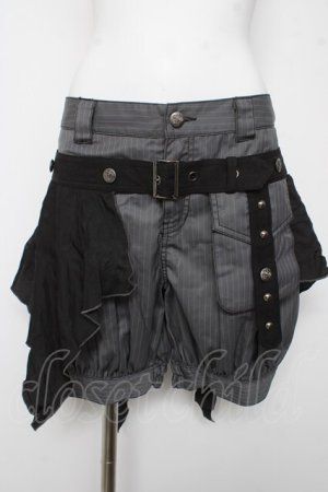 画像: ALGONQUINS / フラップ付きショートパンツ F グレー/ブラック Y-26-03-06-270-AL-PA-SZ-ZY