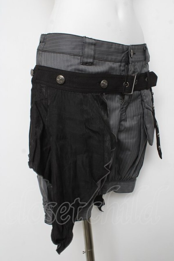 画像3: ALGONQUINS / フラップ付きショートパンツ F グレー/ブラック Y-26-03-06-270-AL-PA-SZ-ZY (3)