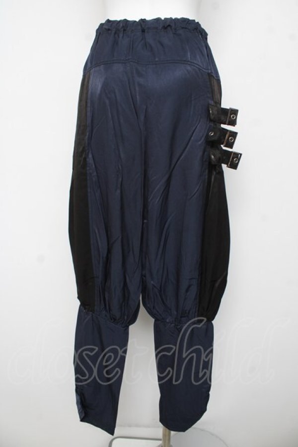 画像2: ALGONQUINS / バイカラーサルエルパンツ F ネイビー/ブラック Y-26-03-06-272-AL-PA-SZ-ZY (2)