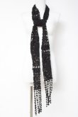 画像1: OZZ ANGELO / 花モチーフ編みスカーフ  黒 Y-26-03-06-037-OO-ZA-SZ-ZY (1)