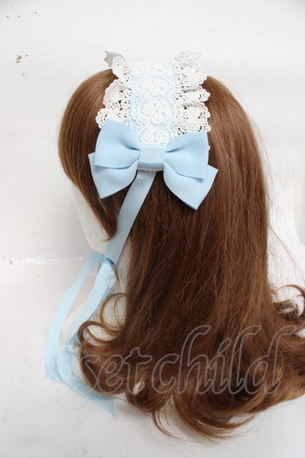 画像2: BABY, THE STARS SHINE BRIGHT / ロザリィ・ローズヘッドドレス  サックス/ホワイト Y-26-03-06-040-BA-AC-SZ-ZY (2)