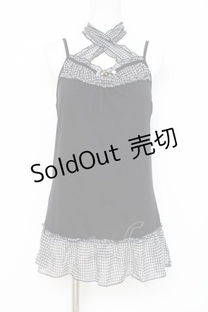 画像: axes femme / 千鳥柄キャミトップス M 黒 Y-26-03-09-001-AX-TO-SZ-ZY