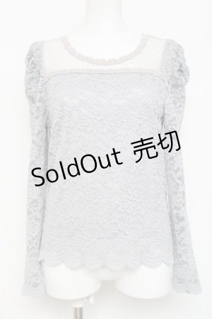 画像: axes femme POETIQUE / 総刺繍レース切替トップス  グレー Y-26-03-09-042-AX-TO-SZ-ZY