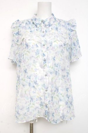 画像: axes femme / 花柄フリルシアーブラウス F サックス Y-26-03-09-044-AX-BL-SZ-ZY