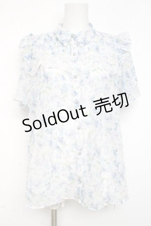 画像: axes femme / 花柄フリルシアーブラウス F サックス Y-26-03-09-044-AX-BL-SZ-ZI