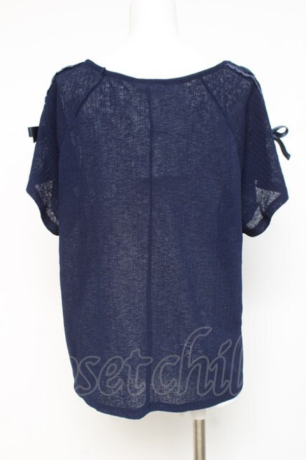 画像3: axes femme / 肩レースUPトップス  紺 Y-26-03-09-045-AX-TO-SZ-ZY (3)