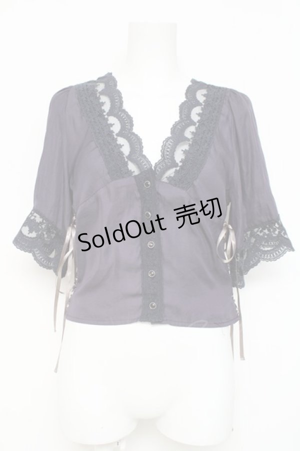 画像1: axes femme / ヴィンテージ風サテンブラウス M パープル Y-26-03-09-049-AX-BL-SZ-ZY (1)