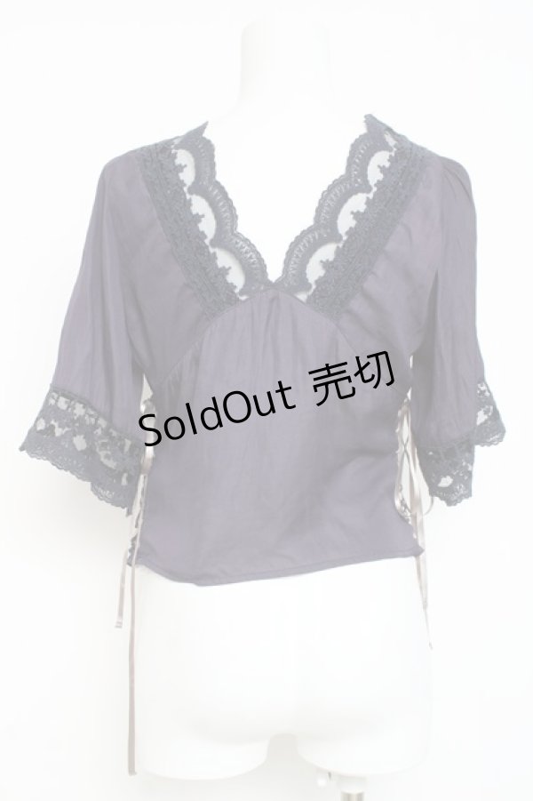 画像3: axes femme / ヴィンテージ風サテンブラウス M パープル Y-26-03-09-049-AX-BL-SZ-ZY (3)